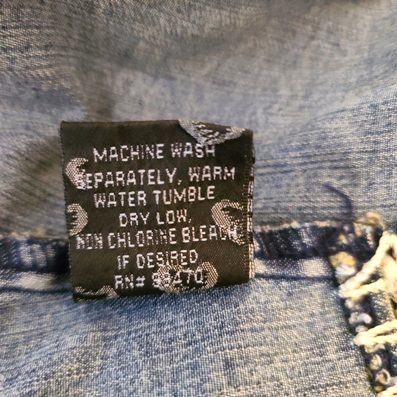 🥳hp🥳CREST WASHED OUT UNIQUE BLUE JEAN JACKET - Picture 13 of 13